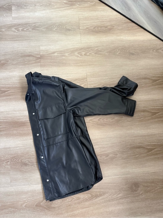 Zara Other - Zara Black Faux Leather Button Up